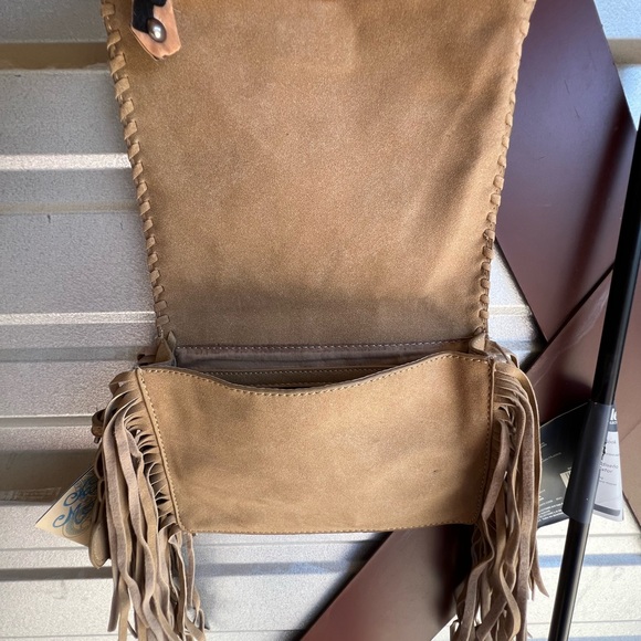 SOLD!! Naughty Monkey Animal Hide Hair Fringe Crossbody Bag - Picture 3 of 5